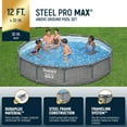 thumbnail image 3 of Bestway Steel Pro MAX 12' x 30" Above Ground Outdoor Swimming Pool Set, 3 of 11