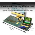 thumbnail image 3 of Computer Mat Blue mats, Large Mousepads Keyboard Mouse Pad, Chic Office Desk Accessories Non-Slip Rubber Base Waterproof with Stitched Edges, 35.4 X 15.7 inch for Work/Game/Office Peacock, 3 of 6