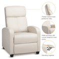 thumbnail image 6 of Renwick Faux Leather Push Back Theater Recliner, Set of 2, Beige, 6 of 7