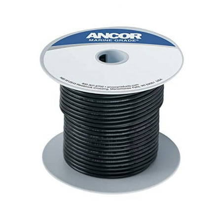 Ancor 104010 Tinned Copper Wire, 14 AWG (2mm2), Black - 100ft