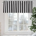 thumbnail image 5 of BLack White Stripes Simple Valances for Windows, 60 x 18in, Geometric Rod Pocket Kitchen Valance Curtain Light Filtering Window Treatments for Living Room Bedroom, 1 Panel, 5 of 7