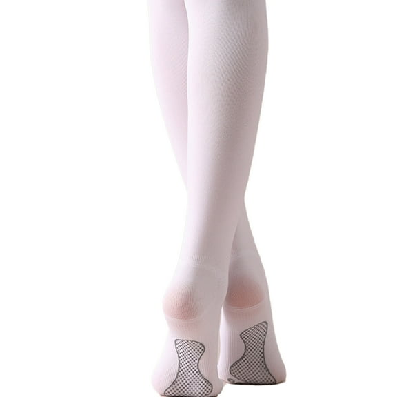 Aocisk Girls Pantyhose Spring Summer Lightweight Ballet Slipper Solid Color Stockings Dance Socks Girls Pants Pink 9-12 Years