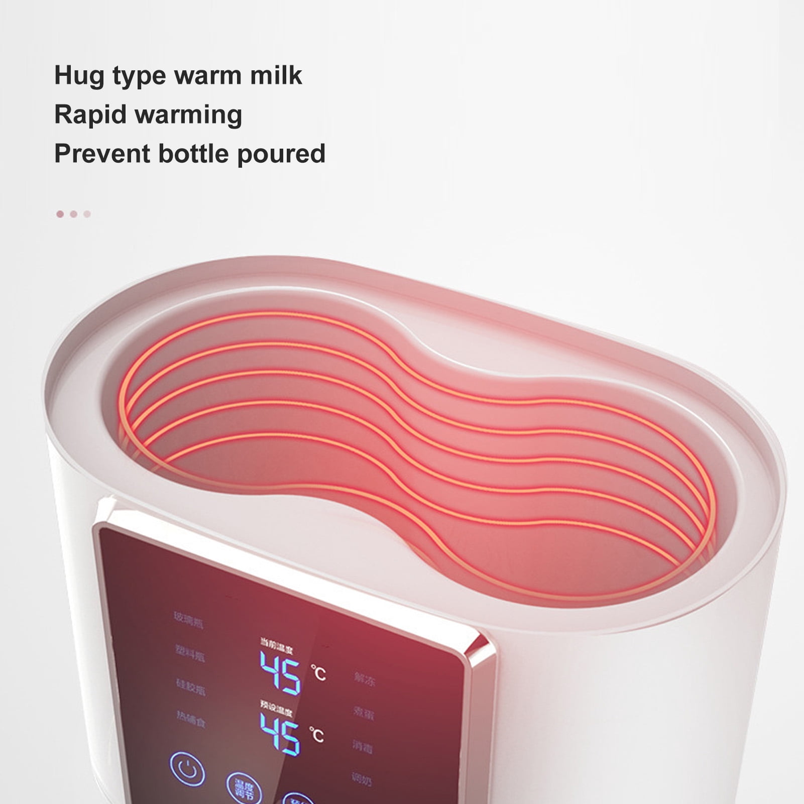 LAZIOEGR 2 in 1 Baby Bottle Warmer Constant Temperature Fast Heat Preservation Electric Milk Warmer with Deep Cleansing, US Plug 110V, White (9.06 inches / 23 cm)