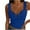 Blue womens tops summer, variant on USSUMA Womens Tops Dressy Casual Fashion Shirts Sexy Womens V-Neck Summer Tops Patchwork Solid Lace Short Camis Tops Vest Ladies Tops Trendy