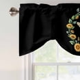 thumbnail image 4 of Tie Up Valance for Windows Honey Bee Daisy Wreath Curtains Valances Rod Pocket Valance Window Treatments Sunflower Leaves Black Balloon Curtains for Kitchen Living Room Bedroom Bathroom 54x18 Inch, 4 of 9