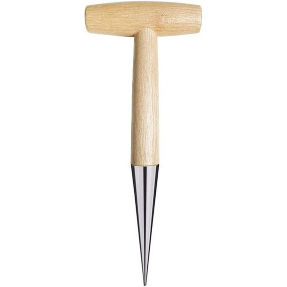 TinyGlam Stainless Steel Hand Dibber Garden Tools, Sow Dibbler with Wood Handle, 11 in Measurements Seed Dibber Garden Tool , Hand Held Bulb Planter for Planting Flowers Tulips, 2PCS