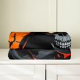 thumbnail image 4 of Death Halloween Throw Blanket Baby 30x40 Gothic Style Horror Skull Skeleton Flannel Blanket for Kids Teens Adults Black Orange Graffiti Hippie Fleece Blanket for Party Living Room, 4 of 6