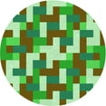 thumbnail image 1 of Ahgly Company Indoor Round Patterned Stoplight Go Green Area Rugs, 7' Round, 1 of 1