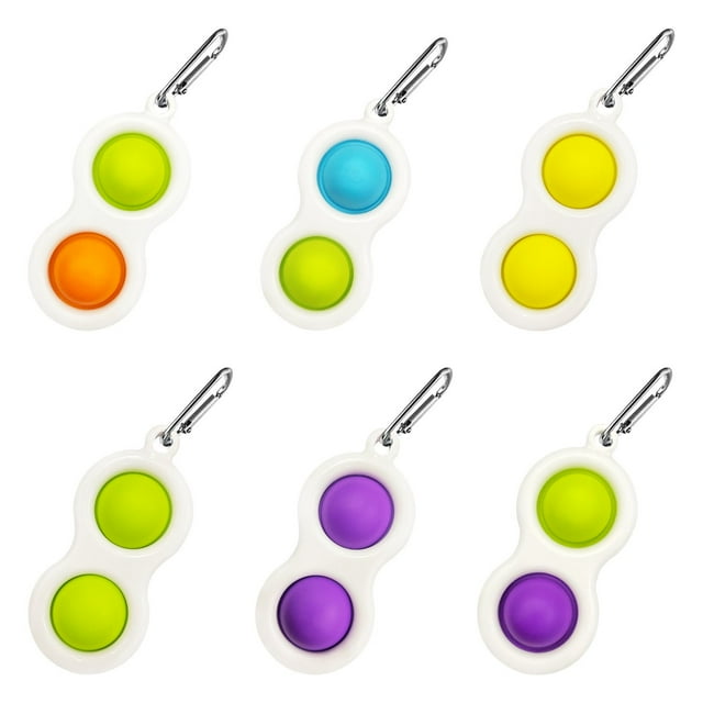 Simple Dimple KeyChain Interesty Sensory Toys,Fidget Simple Dimple Keychain Toy Stress Relief Hand Toys for Children and Adults