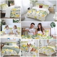 thumbnail image 6 of Watercolor Lemon Bedding 3 Piece Duvet Cover Set Full Size, Eucalyptus Leaf Fruit Yellow Flower Soft Microfiber Comforter Cover with Zipper Closure & Pillowcases, Wrinkle & FadeResistant Quilt Cover, 6 of 9