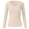 thumbnail image 4 of Thermal Tops for Women Long Sleeve V Neck Undershirt Womens Fitted Tops Womens Fall Tops Womens Business Casual Tops, 4 of 4