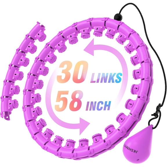 Weighted Hula Circle Hoops for Adults Weight Loss, Infinity Fit Hoop Plus Size, 30 Detachable Links, Exercise Women and Beginners