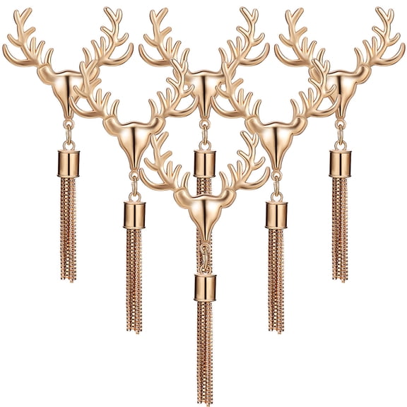 Luxshiny 6-Pack Metal Bag Tassel Pendants with Deer Charm Buckles for Trendy and Stylish Bag Accessories