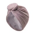 thumbnail image 2 of VJGBEGW Women Shimmer Ribbed Pre-Tied African Turban Head Wrap Knotted Crochet Top Stretch Hair Turban Cap Soft Head Scarf Purple One Size, 2 of 6