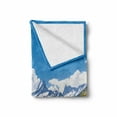 thumbnail image 2 of Landscape Soft Flannel Fleece Throw Blanket, Dreamy View of Alpine Lake with Snow Frozen Peaks Swiss Northern Explore, Cozy Plush for Indoor and Outdoor Use, 60" x 80", Blue Green White, by Ambesonne, 2 of 6