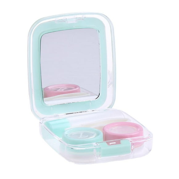 1 Pza de Organizador con Espejo Travel Safety - Verde, se describe Colcomx  Caja de lente de contacto