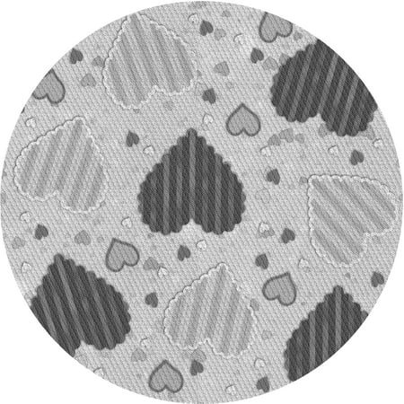 

Ahgly Company Indoor Round Patterned Gray Area Rugs 7 Round