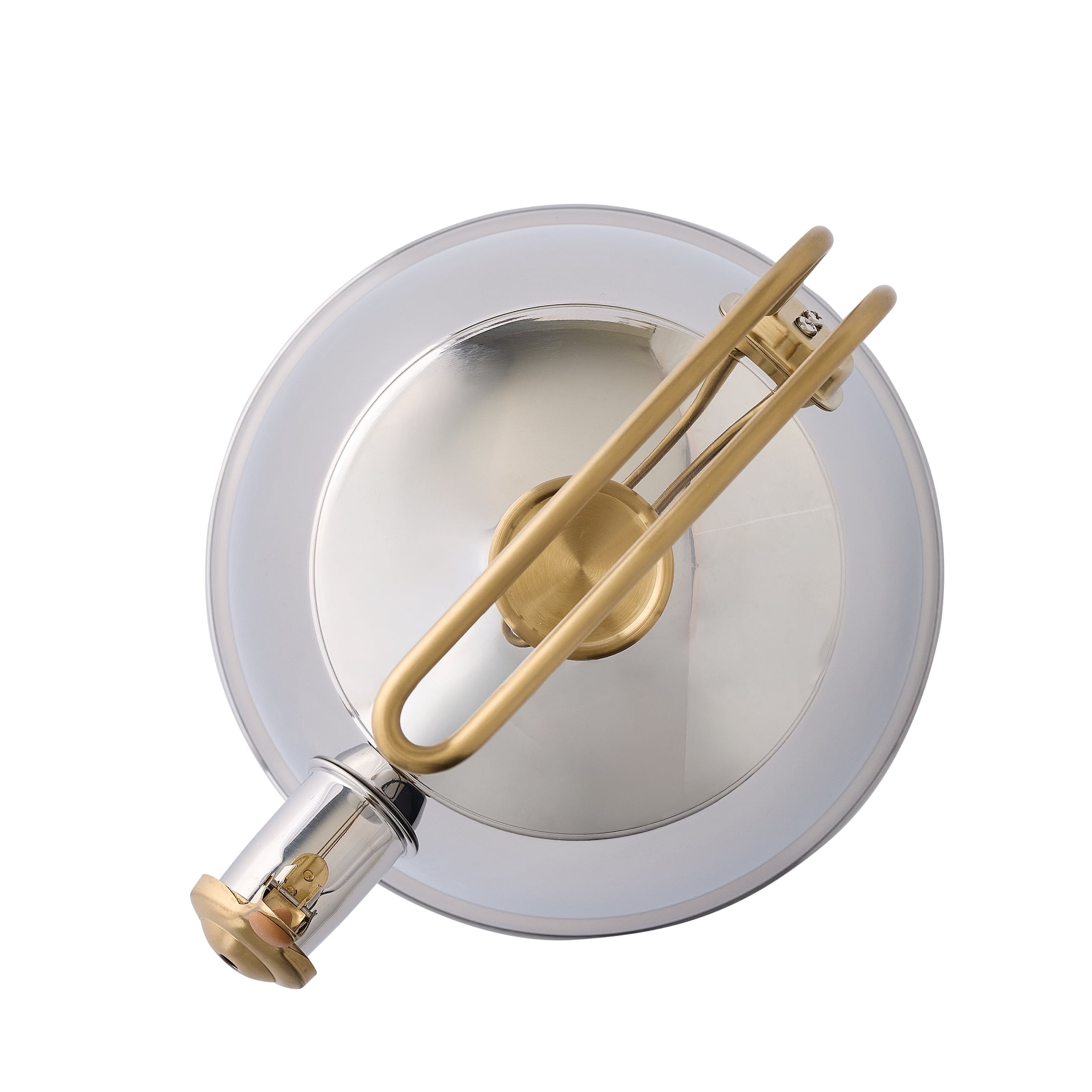 Better Homes & Gardens 1.8-Quart Stainless Steel Whistling Tea Kettle, Gold Accents