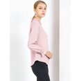 thumbnail image 4 of Allegra K Blusa Sólido Cuello Con Volantes Manga Larga Casual Elegante Para Mujeres Rosa XL, 4 of 7