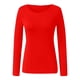 thumbnail image 3 of Puntoco moda mujer Slim Casual o-cuello manga larga sólido camiseta blusa tops Puntoco Puntoco-2746, 3 of 4