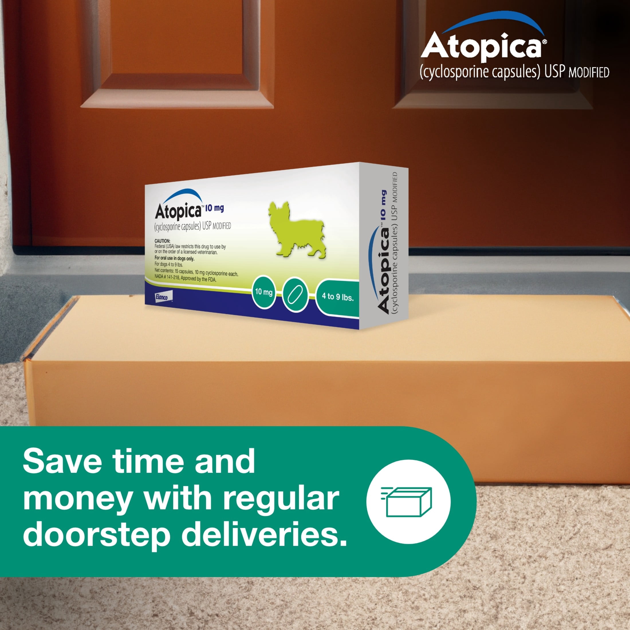 Atopica Dog Atopica | Dermatitis Treatment | Itch Relief for Dogs | Oral Capsules | 10 mg