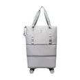 thumbnail image 3 of Bolsa de lona con ruedas, plegable, para fin de semana, portátil, expandible, con ruedas, para hacer ejercicio al aire libre, acampar y deportes. gris, 3 of 9