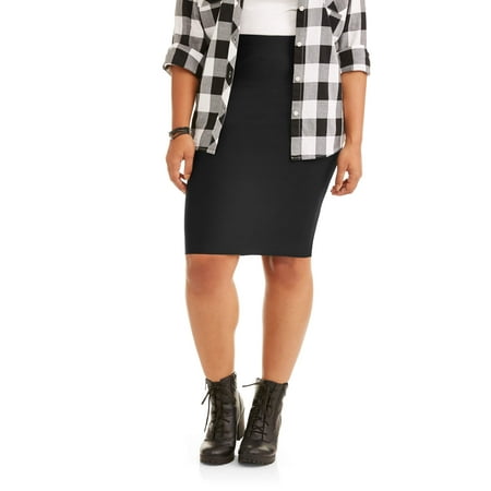 Junior's Plus Sweater Bandage Slimming Pencil Skirt