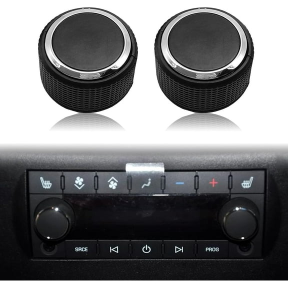 Car Rear Radio Volume Control Knob, Radio Repair Kit Replacement Button Compatible with 07-13 Chevy Tahoe Chevrolet Silverado GMC Acadia Sierra Denali Yukon GM 22912547(2Pcs)