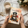 thumbnail image 3 of Hello Fall Bernese Mountain Dog Scarf Welcome Autumn with Leaves Pumpkins Spiral Bound Journal Berner Lover Gifts 5x7in Spiral Notebook - 00011, 3 of 5
