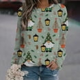 thumbnail image 2 of GHSDFBB Chandails de Noël pour Femmes Mode Loisirs Imprimé Graphique Manches Longues Hauts Mignons Chandail en Molleton Col Rond Cadeau de Noël, 2 of 5