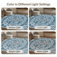 thumbnail image 7 of ODIKA Turtle Symmetrical Ocean Wave Border Nautical Motif Scattered Animals Flowing for Home Office, Gaming Room, Under Desk, Non-Slip Chair-Friendly, 7 of 7