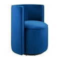 thumbnail image 2 of Modway Della Performance Velvet Fabric and Iron Swivel Chair in Navy, 2 of 9