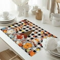 thumbnail image 5 of Thanksgiving Gnome Placemats Set of 8 Dwarf Fall Maple Leaves Pumpkin Black Plaid Heat Insulated Linen Place Mats, Washable Stain-Proof Table Mats for Dining Tables Holiday Decor 13x19inch, 5 of 9