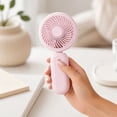 thumbnail image 3 of Fan Portable - Cute Handheld Turbo Fan with Rechargeable Battery, 5 Speeds, Small Hand Personal Travel Essentials for Women Makeup(Pink), 3 of 6