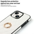 thumbnail image 5 of ELEHOLD for iPhone 14 Plus 6.7 inch 2022 Case, Luxury Rhomboid Quilted PU Leather Soft TPU Bumper 360 Degee Rotatable Metal Finger Ring Holder Kickstand Shockproof Case for iPhone 14 Plus, White, 5 of 8