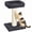 DarkGrey, variant on PAWSCRAT Cat Scratching Post, 32”Cat Scratcher with Large Plush Perch, Sisal & Carpet Scratching Post, Vertical Posts with Elevated Bed for Indoor Cats, Removable& Washable Cover, Grey