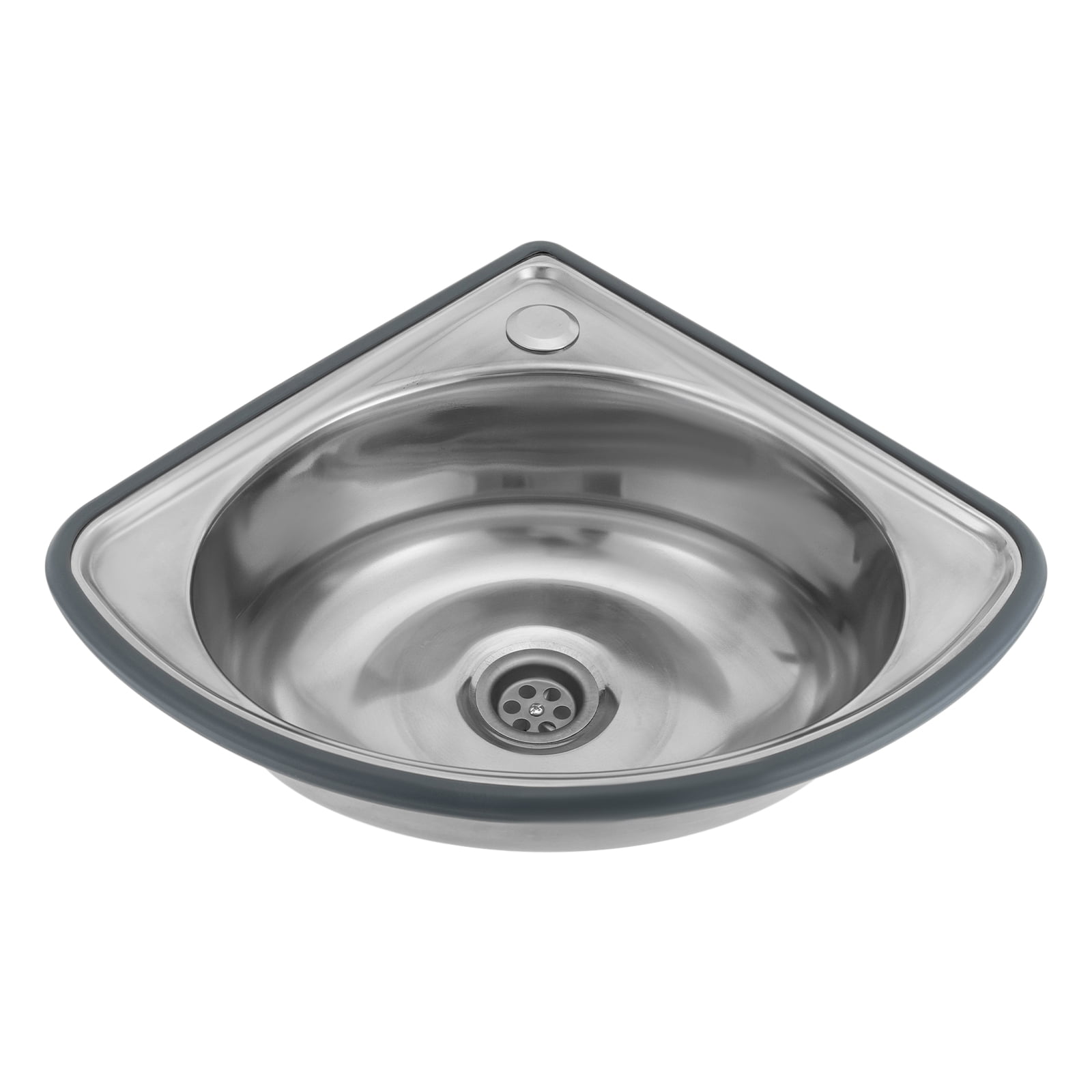 Wildnix Stainless Steel Bathroom Sink with Unique Fan-Shaped Design, Modern Industrial Style, Anti-Rust, Space-Saving, Round Single Bowl for Bathroom or Kitchen Use