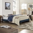 thumbnail image 4 of Pemberly Row Fabric Upholstered/Solid Wood Frame Queen Platform Bed in Azure, 4 of 6
