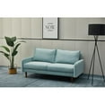 thumbnail image 6 of Hybition Velvet Sofa Modern Couch with Wooden Legs for Living Room - Cyan, 6 of 10
