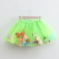 thumbnail image 2 of Miluxas Baby Girl Tutu Skirt Toddler Flower Tulle Skirts Little Girls Short Skirt Kid Holiday Birthday Outfits Green 7 Years, 2 of 3