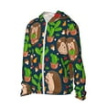 thumbnail image 2 of Kll Cute Hedgehogs Cactus Blue Print Men'S Women’s Upf 50+ Sun Protection Outdoor Hoodie Jacket Long Sleeve Fishing Hiking Performance Shirt- Xx-Large, 2 of 8