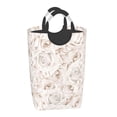 thumbnail image 2 of XMXT Collapsible Laundry Basket Hamper, Rose Illustration White Large Laundry Bag Clothes Hamper with Aluminum Handle, 50L, 2 of 7