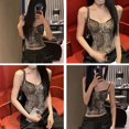 thumbnail image 3 of Haut Court Léopard pour Femmes Débardeur Corset Esthétique Épaules Dénudées D4Z7 O8P4 T, 3 of 8