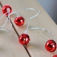thumbnail image 3 of Northlight 8ct Battery Operated LED Jingle Bell with Star Cut-Outs Christmas Lights Red - Clear Wire, 3 of 3