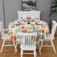 thumbnail image 2 of Fall Pumpkins Leaves Pattern Round Tablecloth 60" X 60",Wrinkle Wipeable Table Cloth for Kitchen Dining Room Picnic Patio Party, 2 of 6