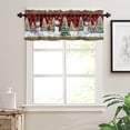 thumbnail image 7 of Christmas Trees Curtain Valances Set Vintage Green Tree Red Bow Retro Letter Kitchen Curtains 24&nbsp;inch Length Rod Pocket Valance and Tiers 3 Piece Set Small Bedroom Bathroom Laundry Decor, 7 of 7