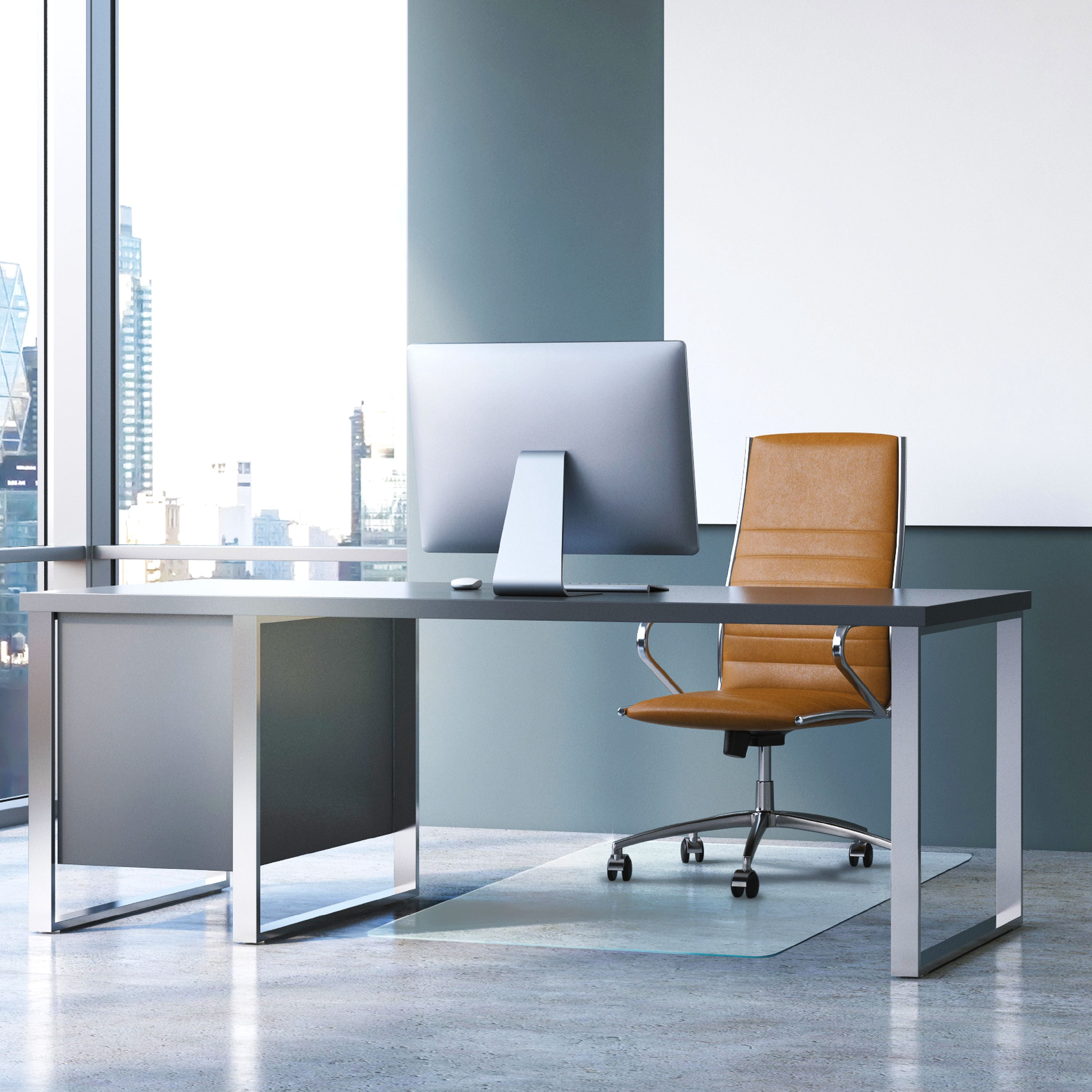 Glaciermat® Heavy Duty Glass Chair Mat for Hard Floors & Carpets - 36" x 48"