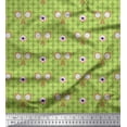 thumbnail image 1 of Soimoi Green polyester Crepe Fabric Geometric,Anemone & Hand Mirror Vintage Print Fabric by Yard 52 Inch Wide, 1 of 1