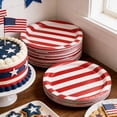 thumbnail image 6 of QuanTara 10-Pack Independence Day Paper Plates, 9" American Flag Patriotic Party Plates, Disposable Red White Blue Dinner Plates for 4th of July, Veterans Day, Election Events, 6 of 6
