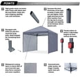 thumbnail image 2 of Carpa con dosel ABCCANOPY para exteriores, fácil de montar, 10 x 10 pies, con 2 toldos, 2 of 5